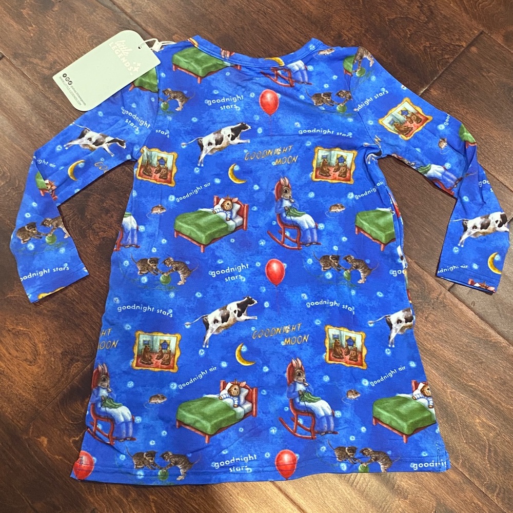 Little Legends Modal Blue Goodnight Moon Lounge Dress Nightgown 2T NWT - Picture 6 of 8